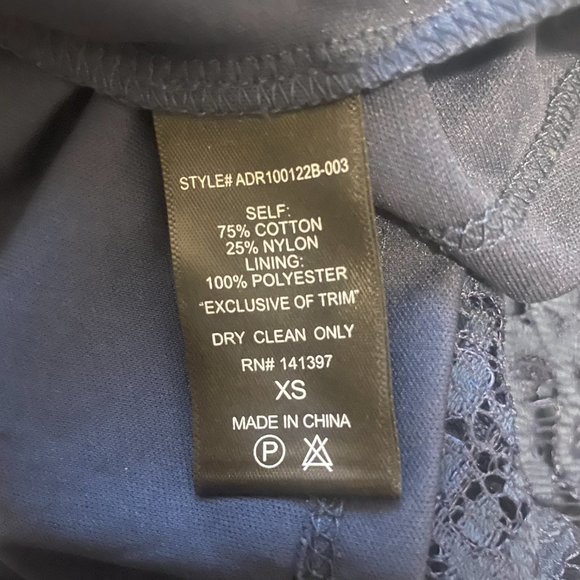 Astr the Label Navy Lattice Inset Lace Dress Size XS Party Cocktail Lacey - Picture 11 of 14
